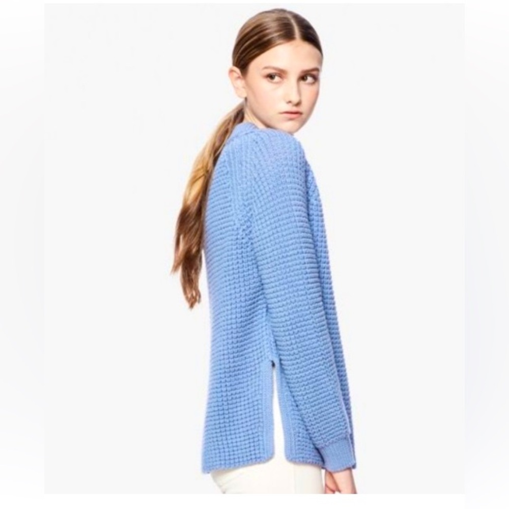 Siizu crew neck waffle knit Sweater, 100% Merino Wool